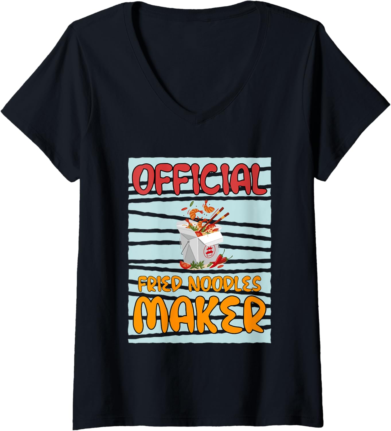Officially Fried Noodles Maker Cooking Chef V-Neck Apparel | Trending 2025 | Perfect Gift Idea