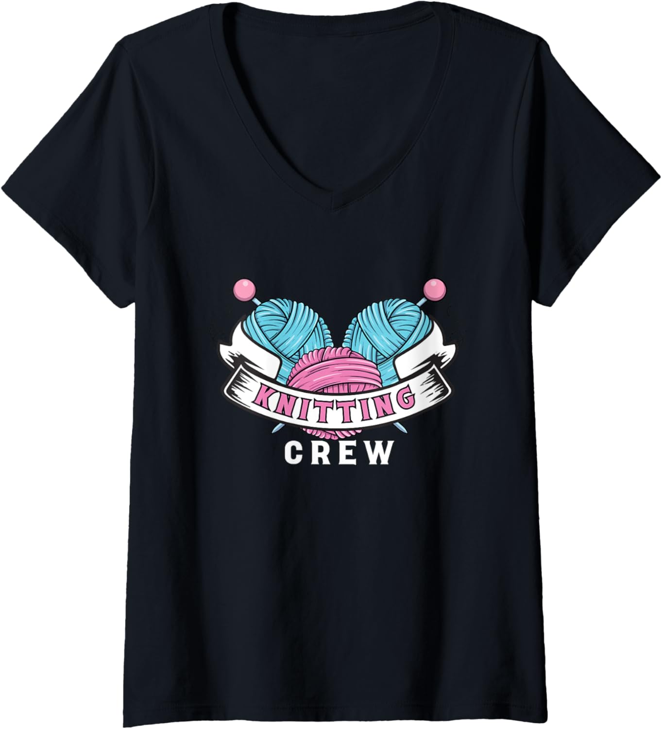 Knitting Crew Yarn Wool Knit Knitter Crocheter V-Neck Yarn Supply | Premium Quality | Perfect for Crafters