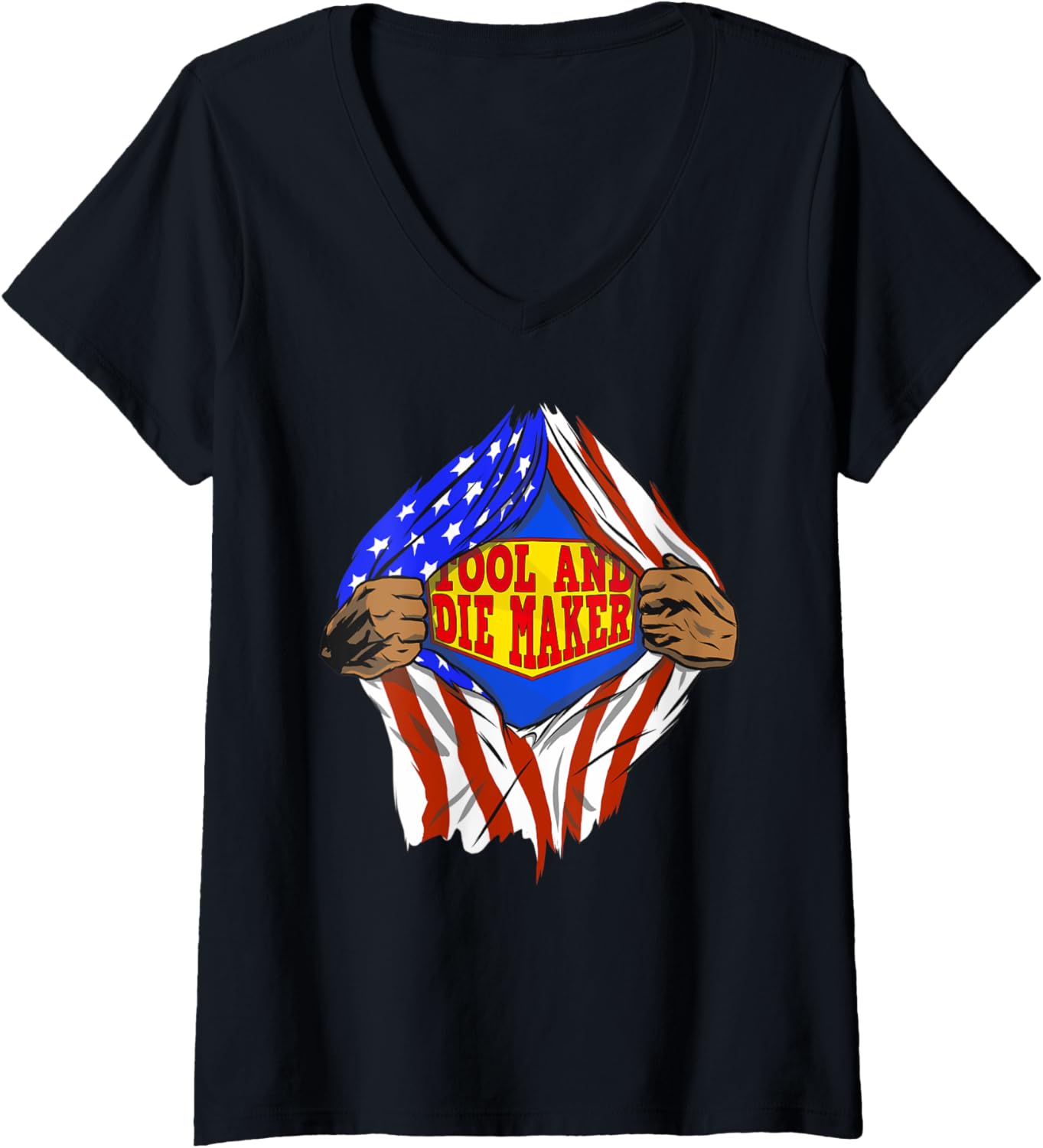 Womens Funny Super Tool And Die Maker Hero Job V-Neck Apparel | Premium Quality | Comfort Daily Wear