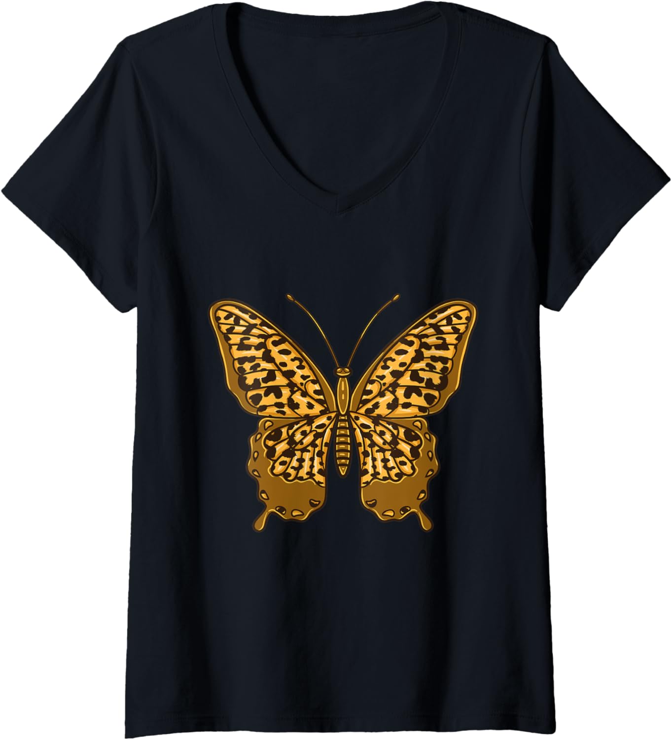 Womens Cheetah Print Butterfly V Neck Apparel Viral TikTok Find Fan Favorite