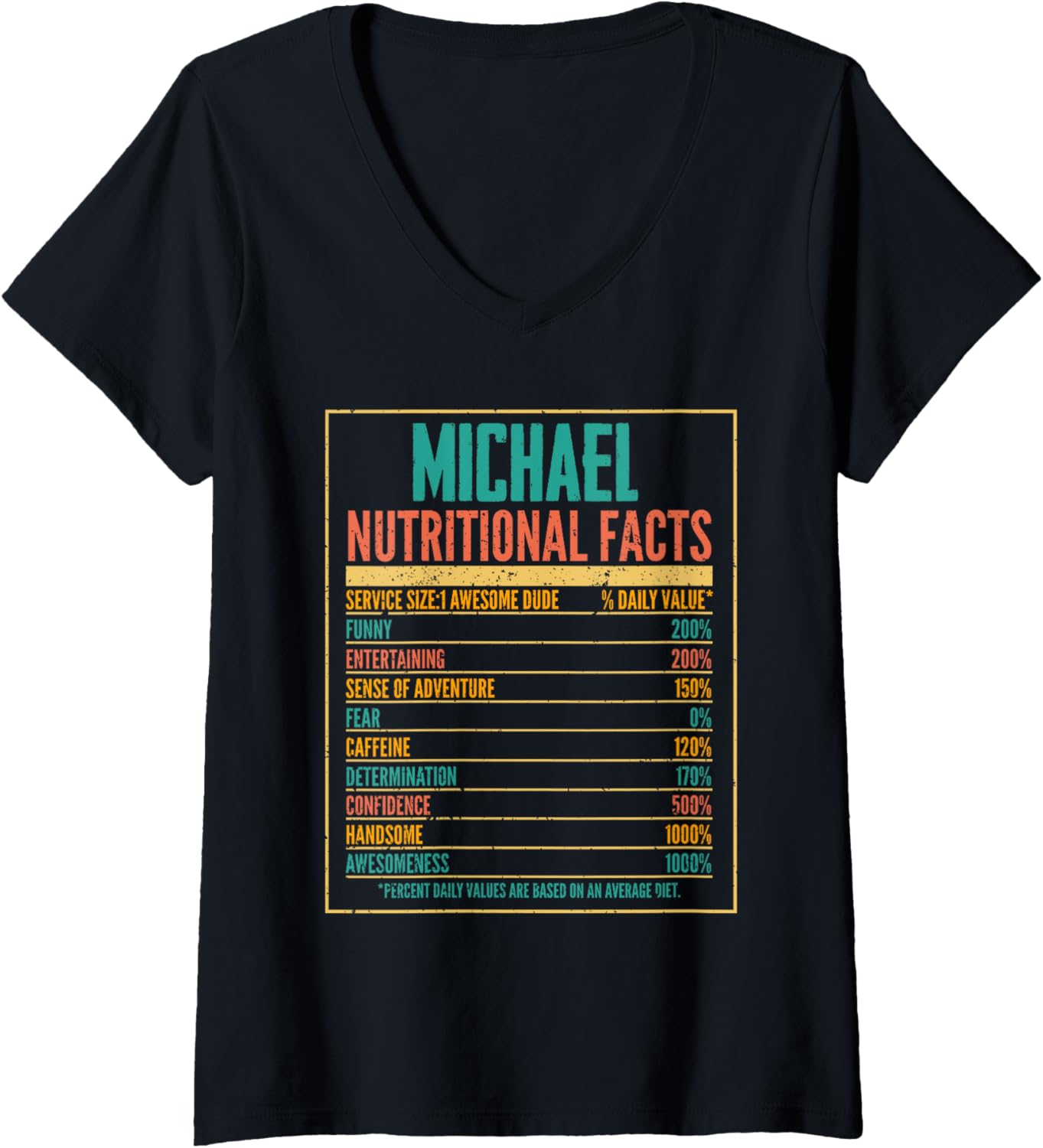 Womens Michael Nutritiona Facts V-Neck Apparel | Perfect Gift Idea