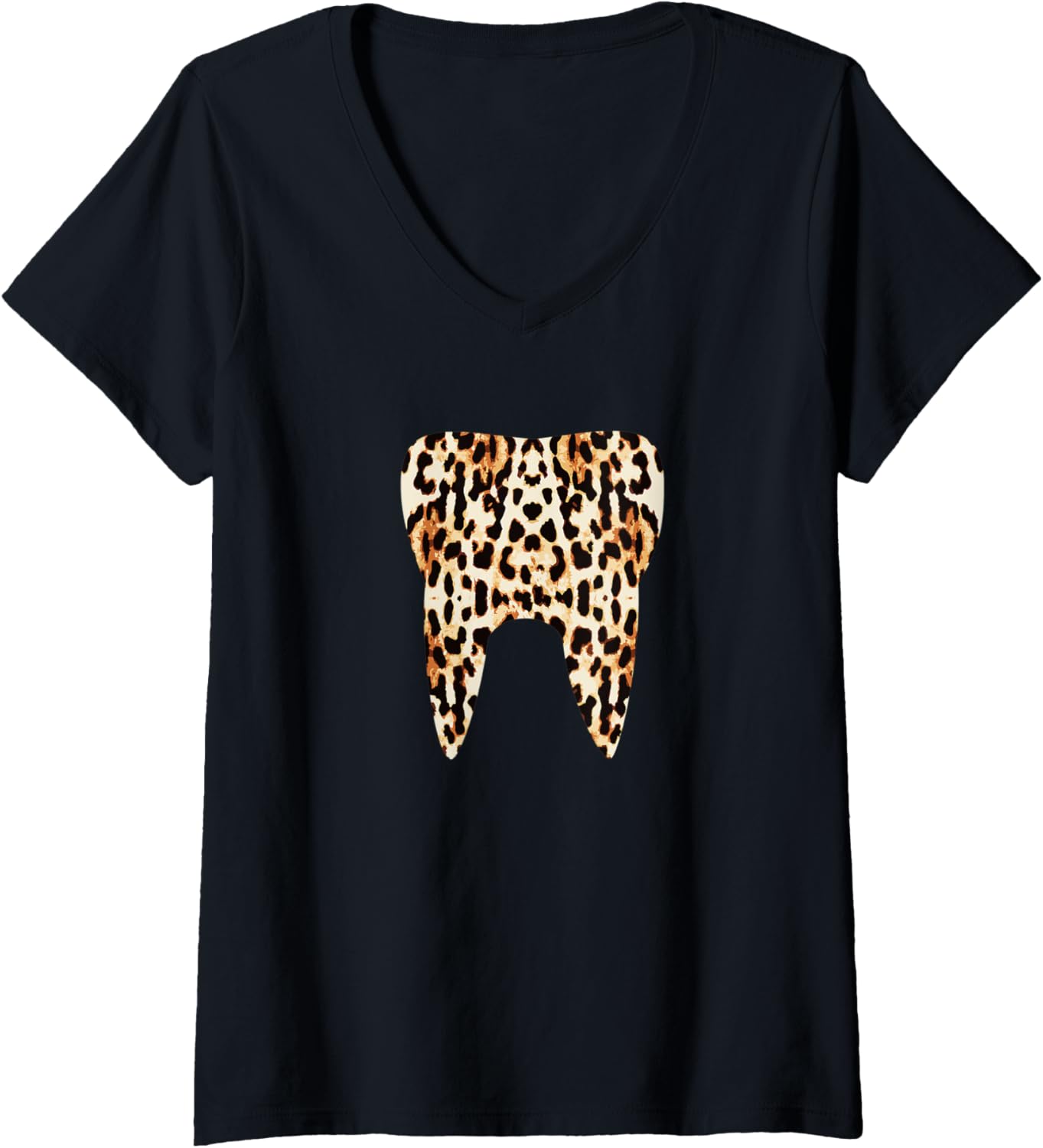Womens Cool Dental Assistant Leopard Cheetah Print V Neck Apparel Premium Print Fan Favorite