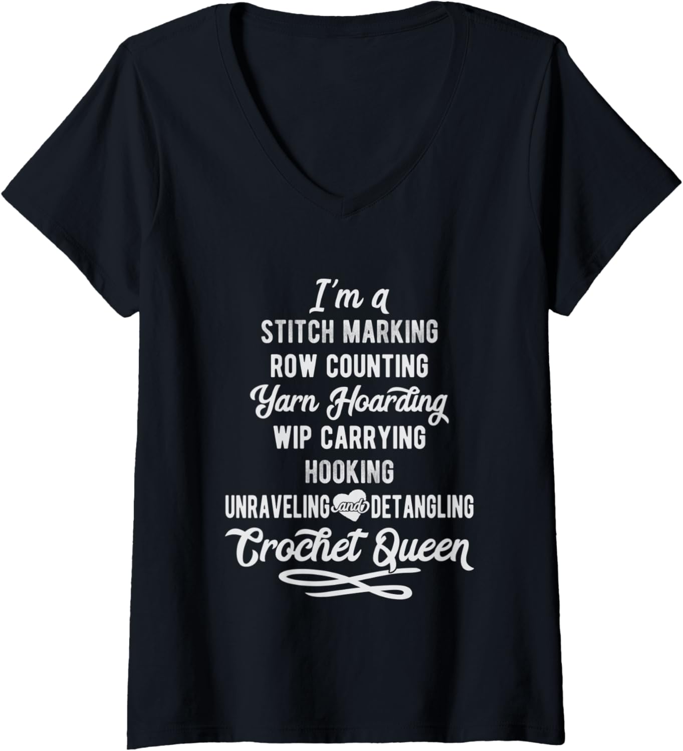 Womens Crochet Queen Crocheter Yarn Love V-Neck Yarn Supply | High Search Volume | High CTR Title