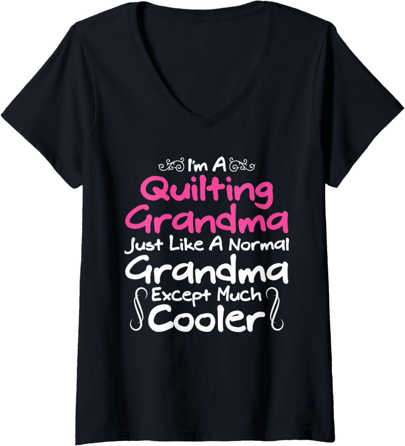 Womens Quilt Shirts Quilting Grandma Tees Yarn Women Hobby Quilter V-Neck T-Shirt | Premium Quality | High CTR Title
