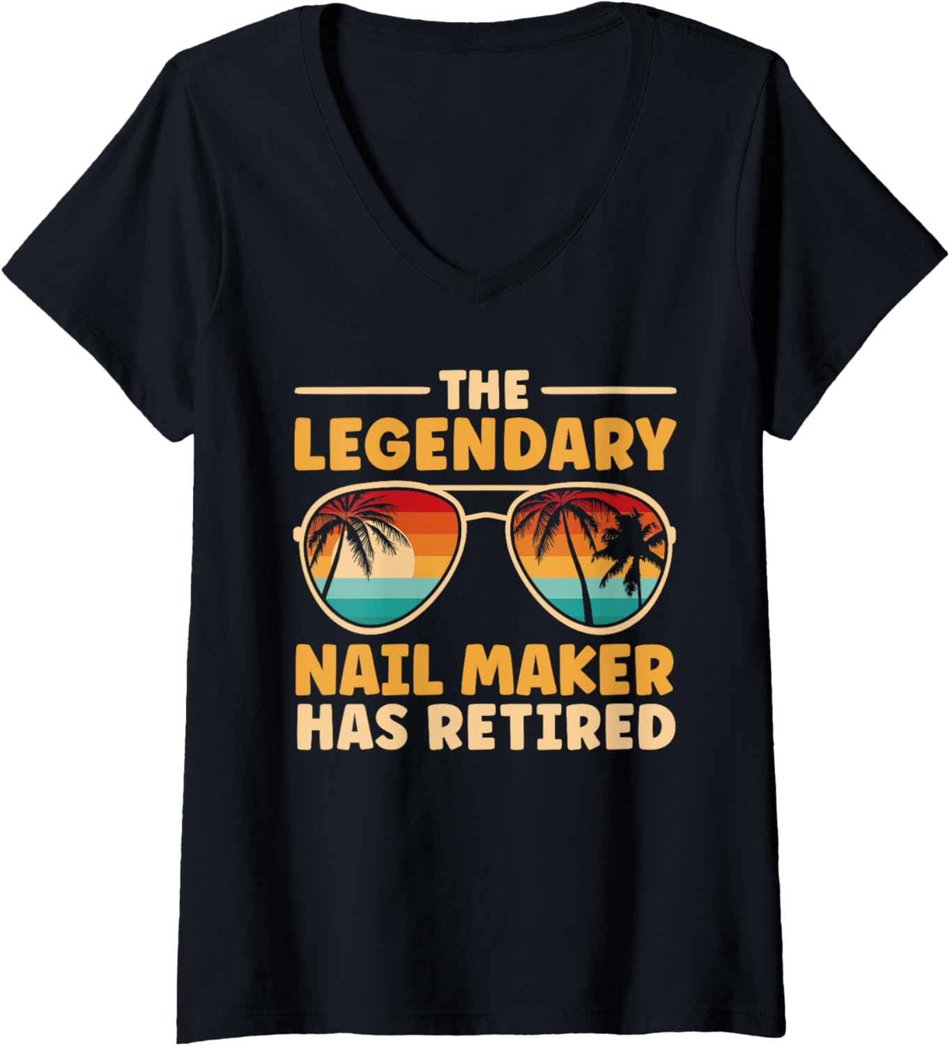 Womens Retired Nail Maker Retirement V-Neck Apparel | US Viral Style | Comfort Daily Wear