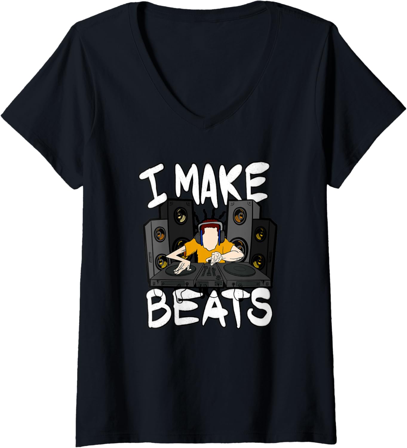 Womens I Make Beats Music Producer and Beat Maker V-Neck Apparel | High Search Volume | Perfect Gift Idea