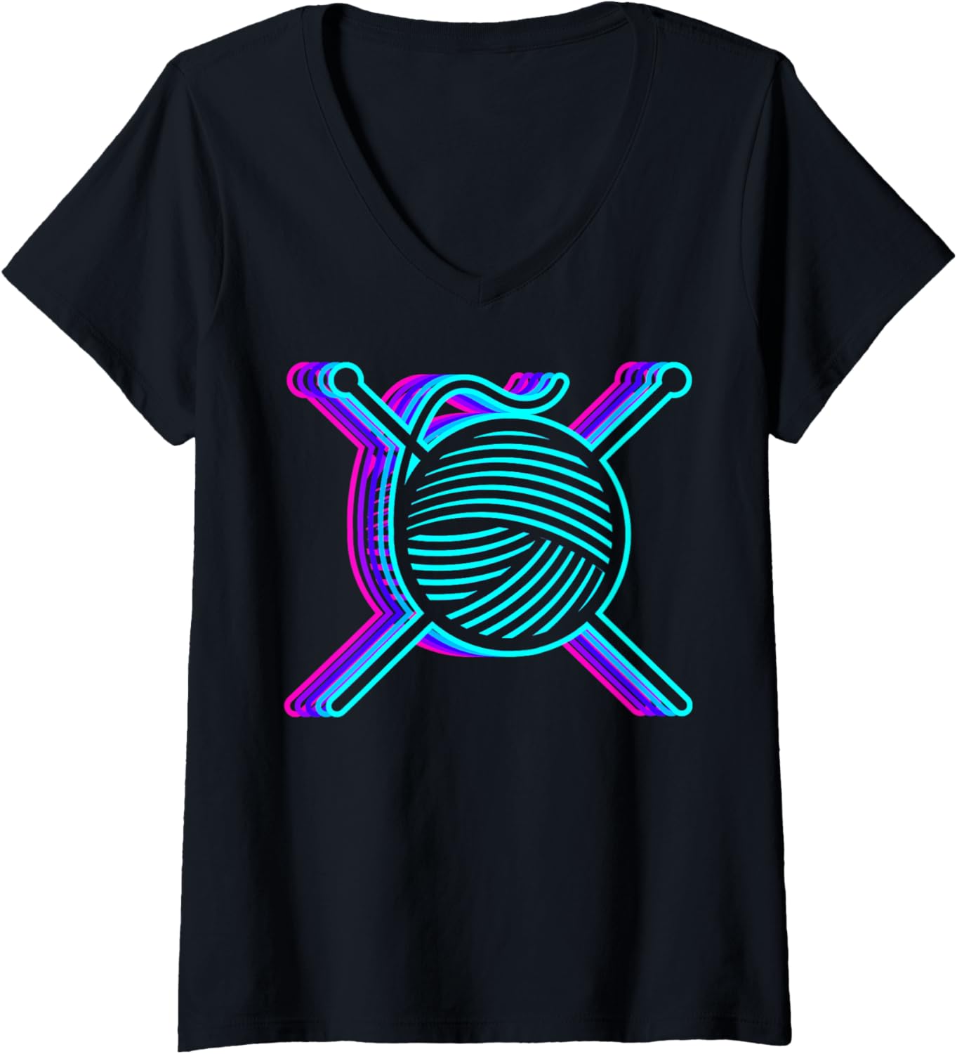 Womens Retro Knitting Knitter Crochet Yarn Vaporwave V-Neck Yarn Supply | Premium Quality | Best Seller Choice