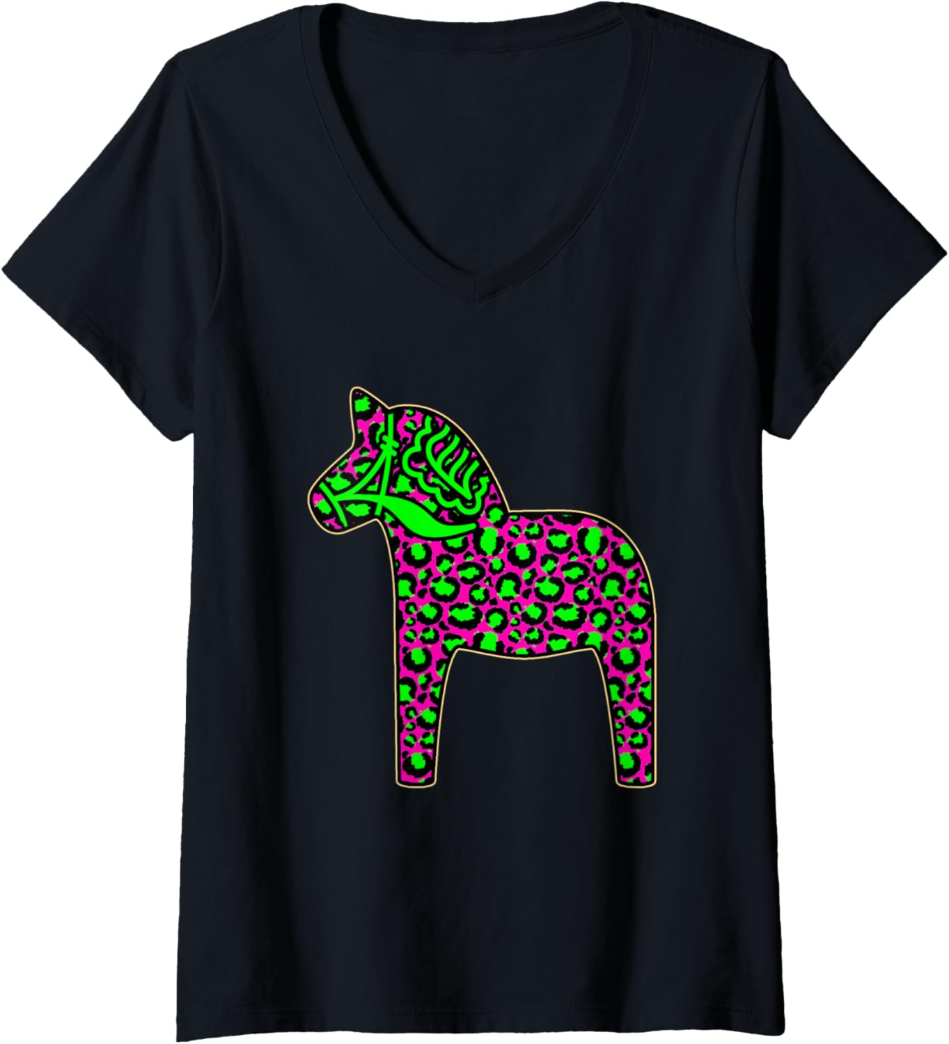 Womens Leopard Cheetah Print Dala Horse Horse Nordic V Neck Apparel Streetwear Style Best Seller Look