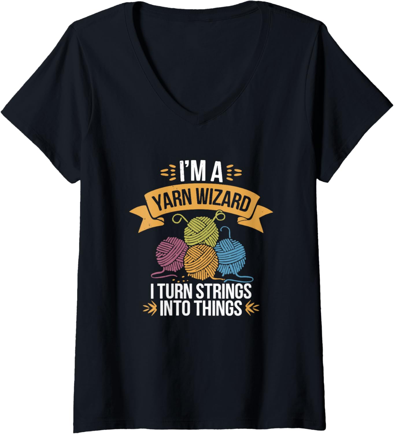 Womens Knitting Humor for Women Yarn Crafters V-Neck Yarn Supply | Premium Quality | Perfect for Crafters