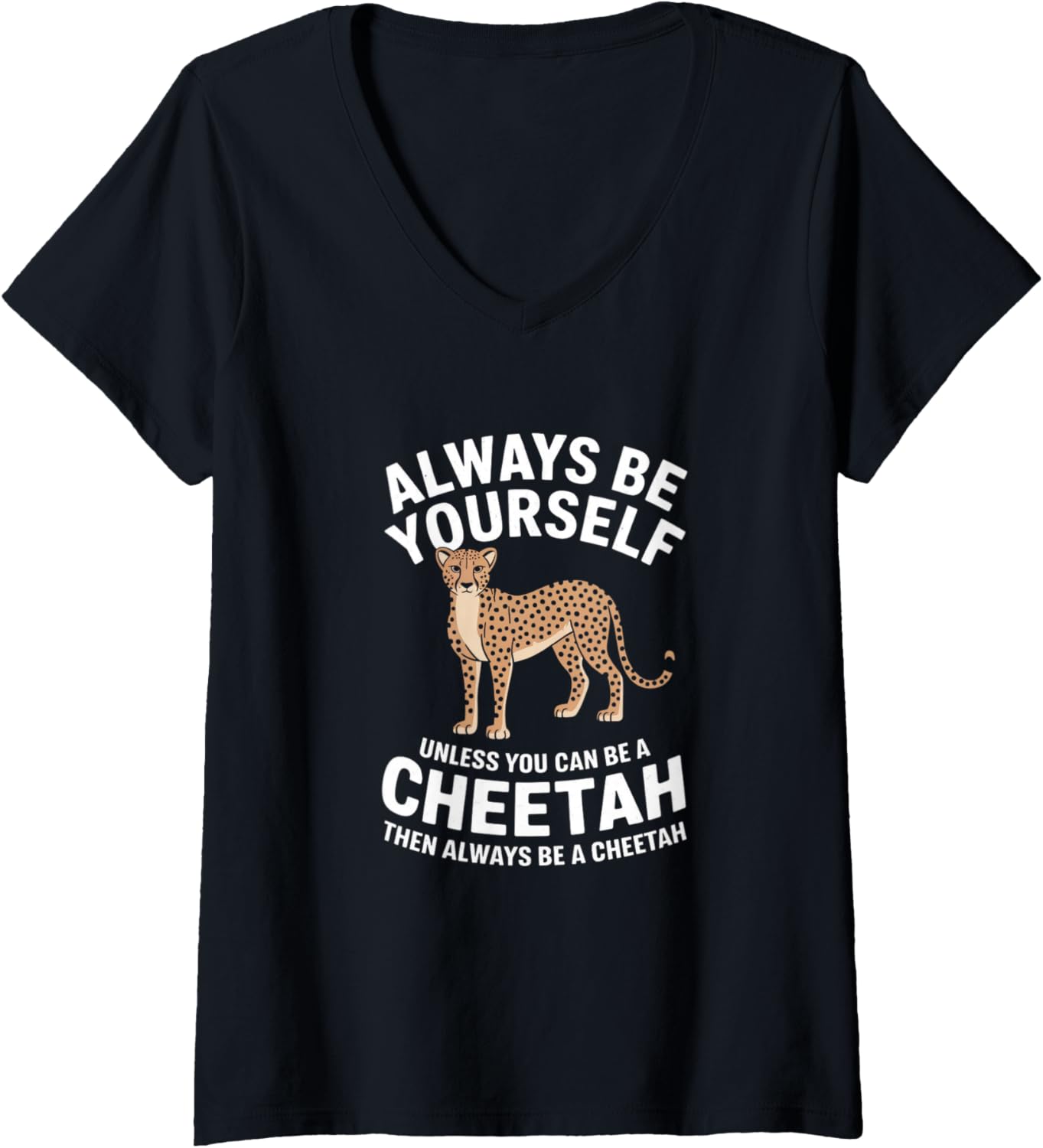 Womens Funny Cheetah Safari Wildlife Leopard V Neck Apparel Viral TikTok Find Gift Ready