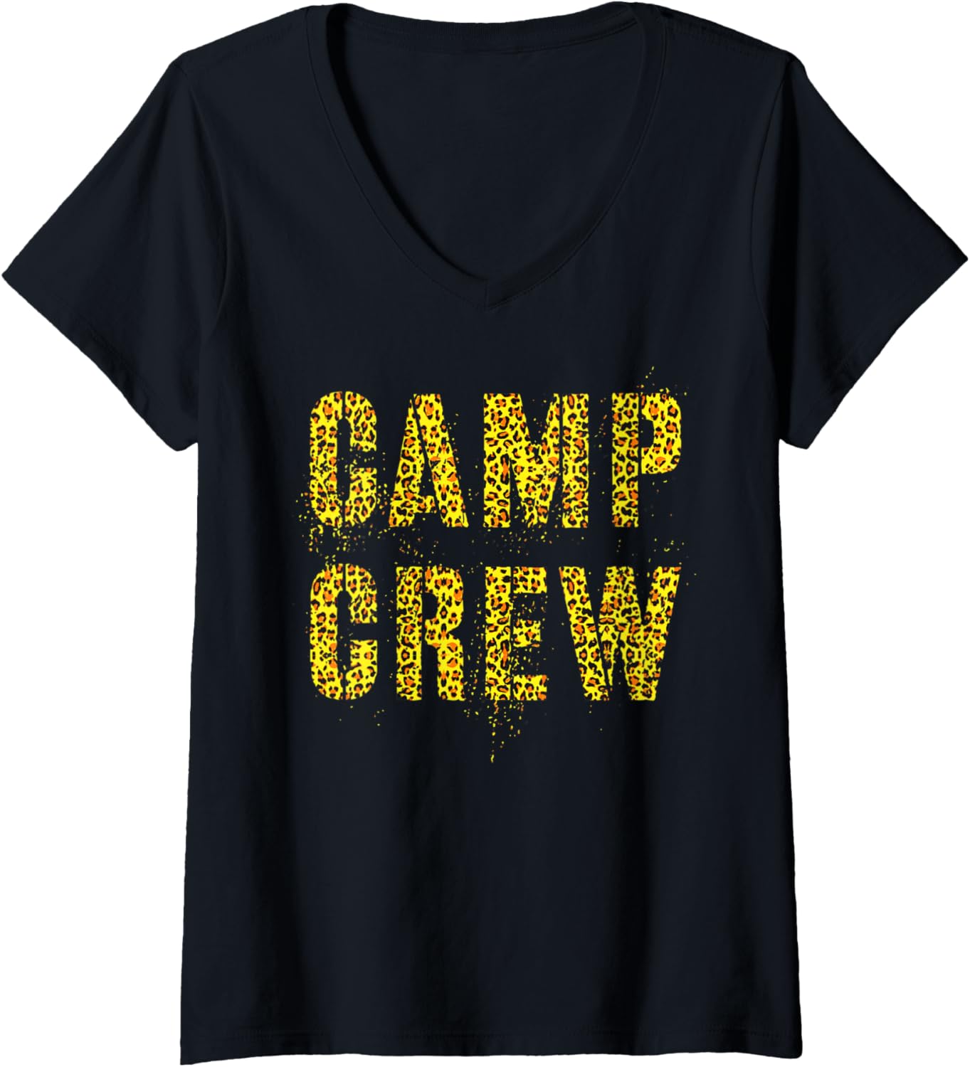 Womens CAMP CREW Leopard Print Summer Staff Counselor Teacher 2022 V Neck Apparel Trending US Hot Right Now