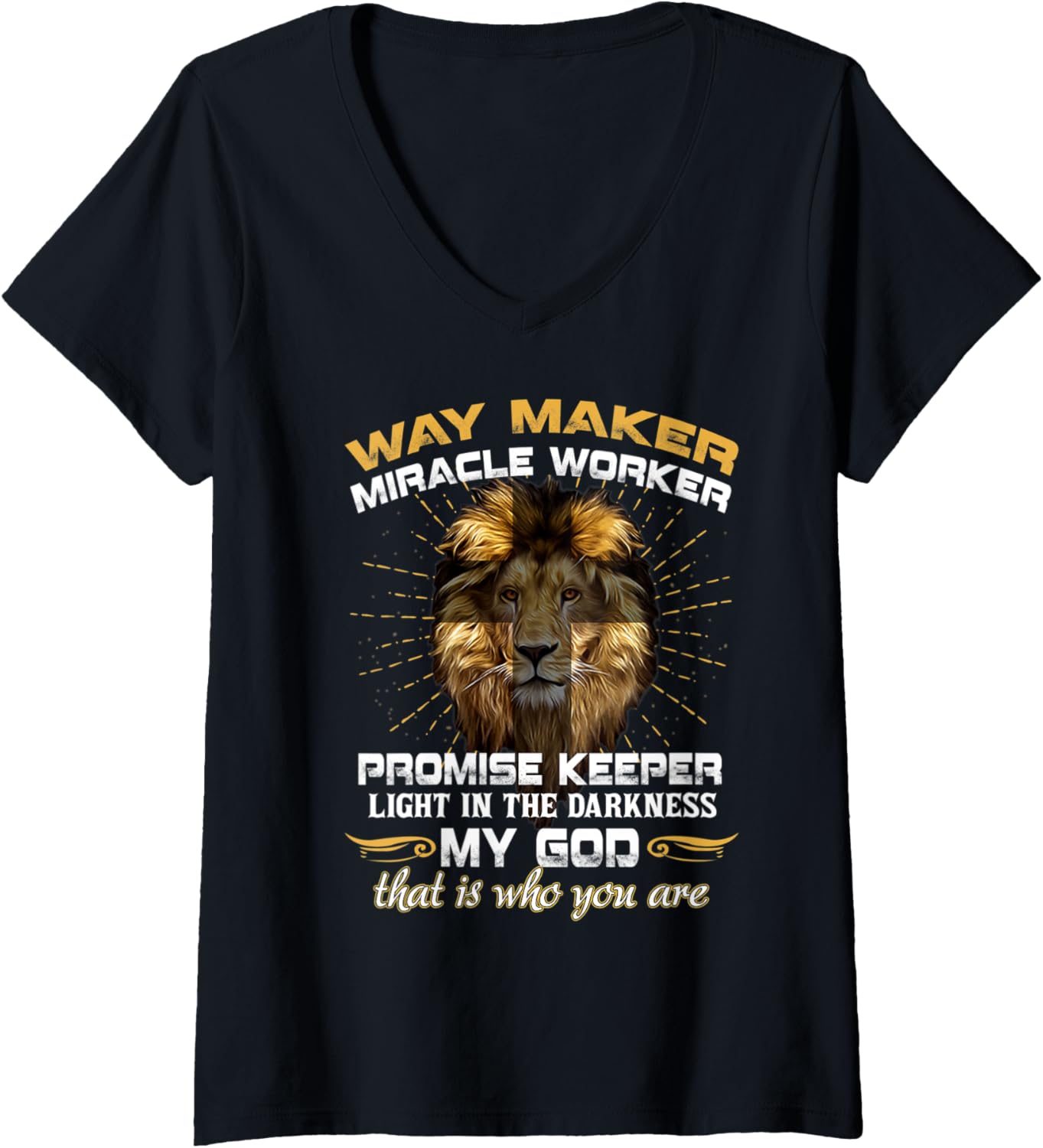 Womens Way maker miracle worker t shirt V-Neck T-Shirt | Premium Quality | Aesthetic Fit