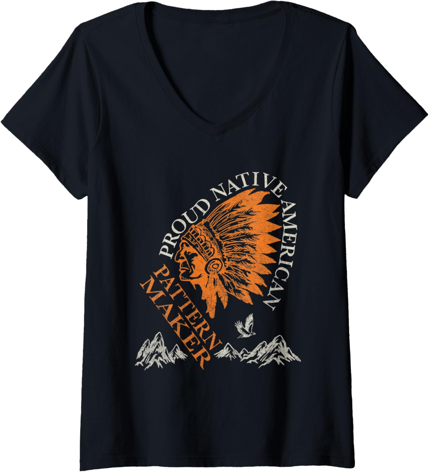 Womens Proud Native American Job Pattern Maker V-Neck Apparel | High Search Volume | Perfect Gift Idea