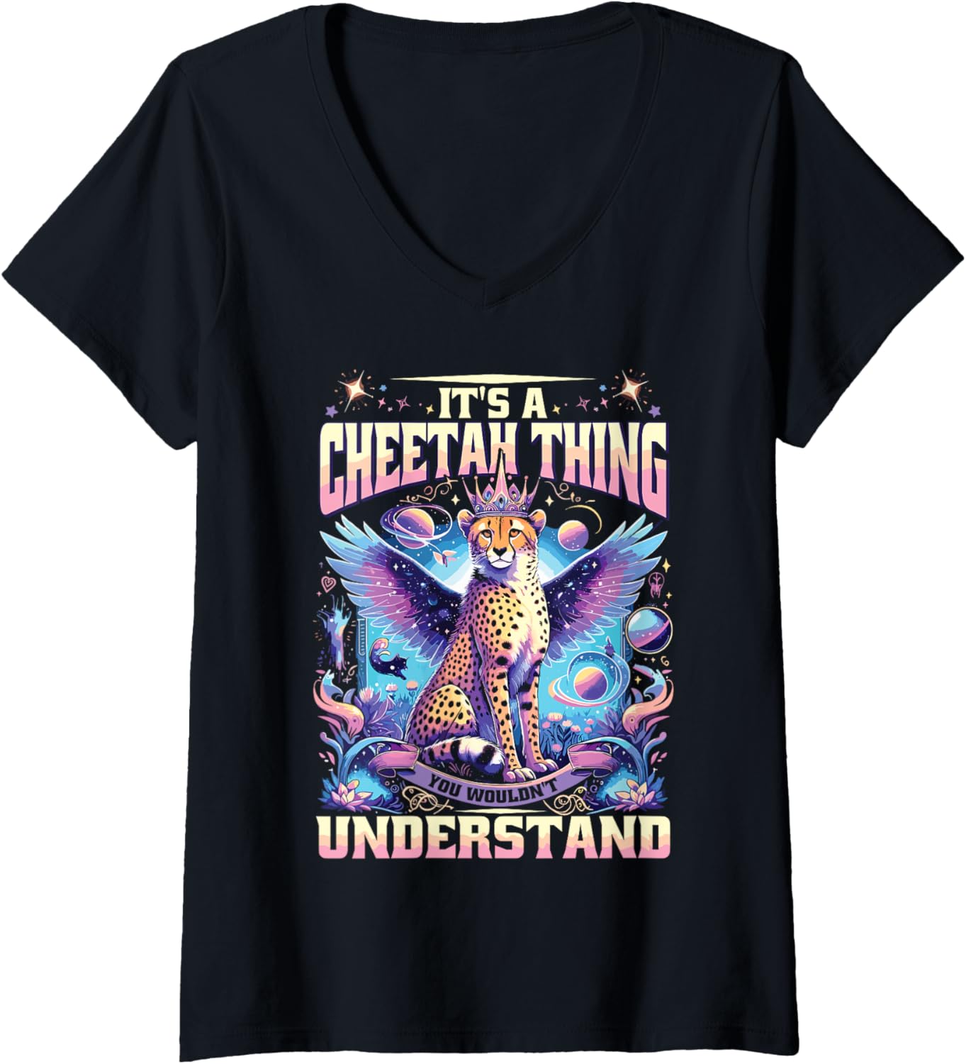 Womens African Wild Animal Wildlife Cheetah Leopard Safari Wild Cat V Neck Apparel High Search Demand Best Seller Look