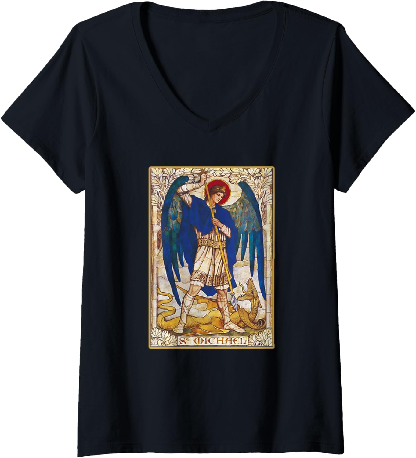 Womens Archangel Michael Saint V-Neck Apparel | US Best Seller