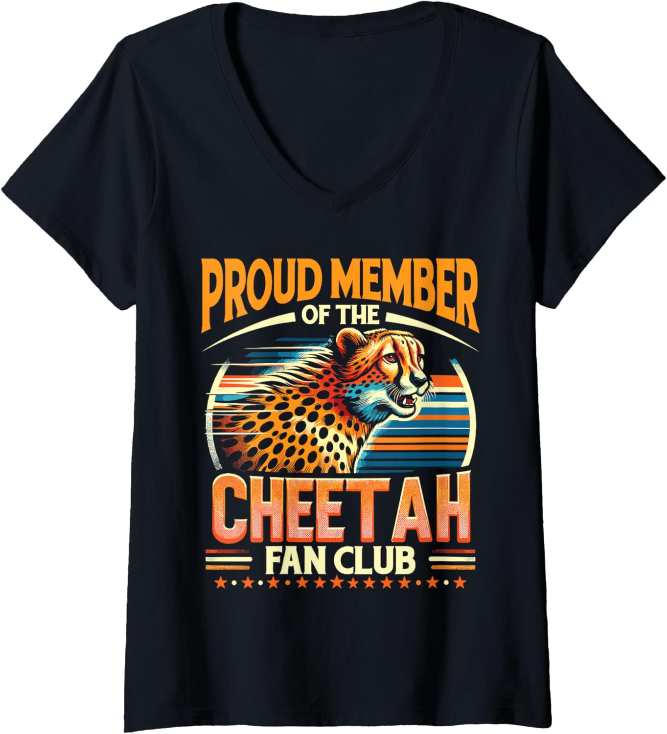 Womens Leopard Cheetah Safari V Neck Apparel Premium Print Gift Ready