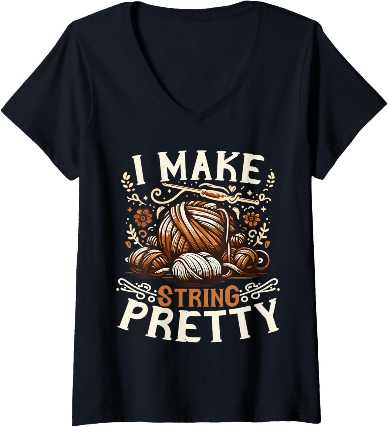 Womens Funny Yarn Crochet Crocheting V-Neck Yarn Supply | High Search Volume | High CTR Title