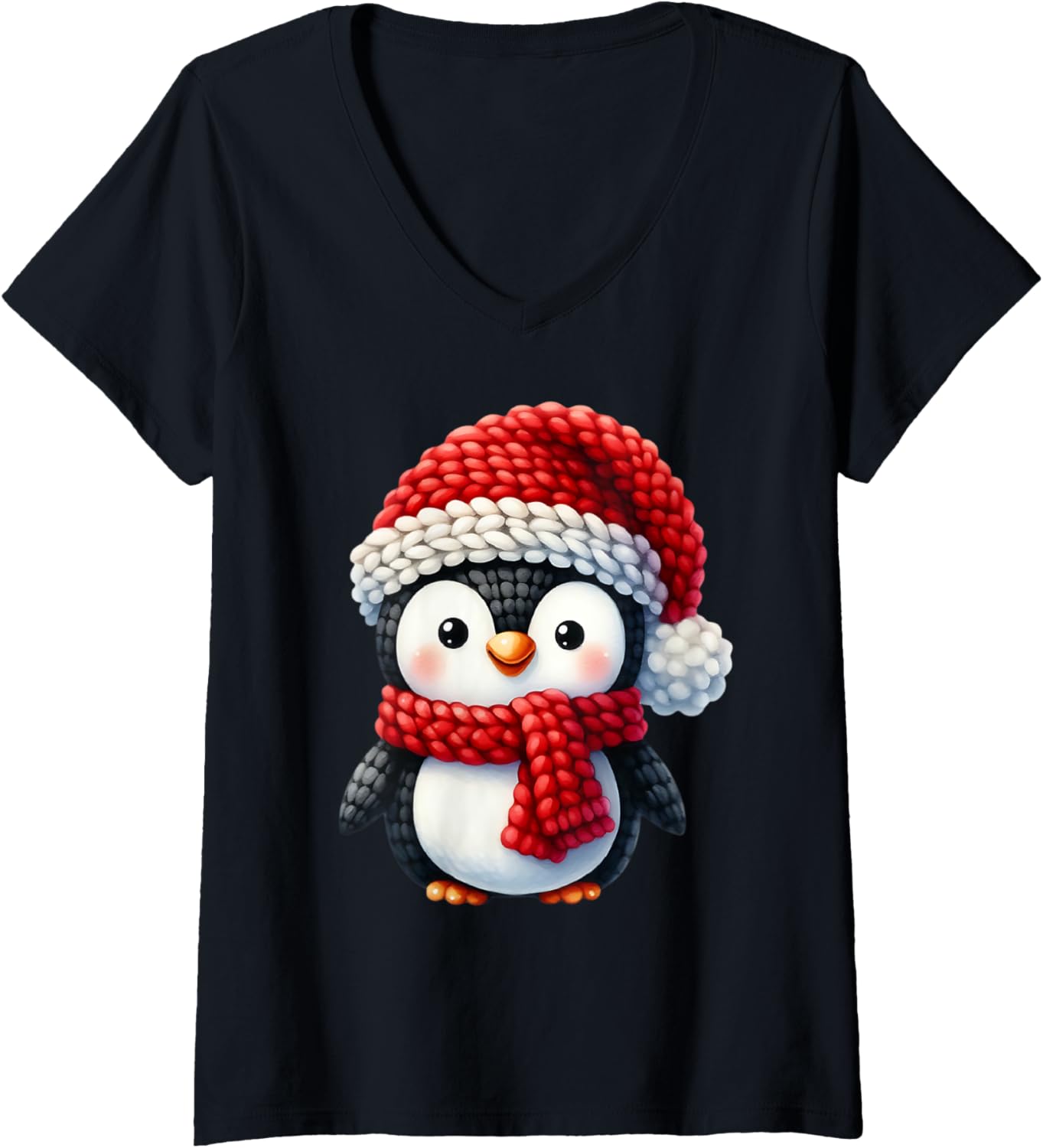 Womens Yarn Christmas Penguin for Knitting and Crocheting Women V-Neck Yarn Supply | Viral US Pick | Customer Favorite