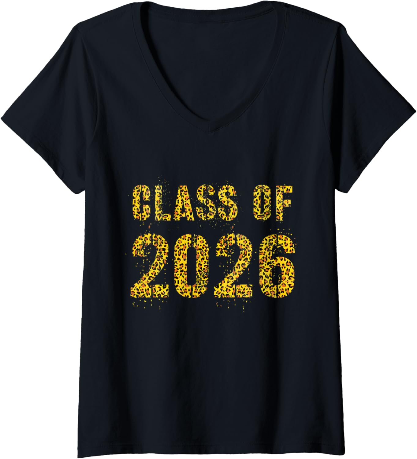 Womens Future Graduation CLASS of 2026 Leopard Print 9th Grade Girl V Neck Apparel High Search Demand Best Seller Look