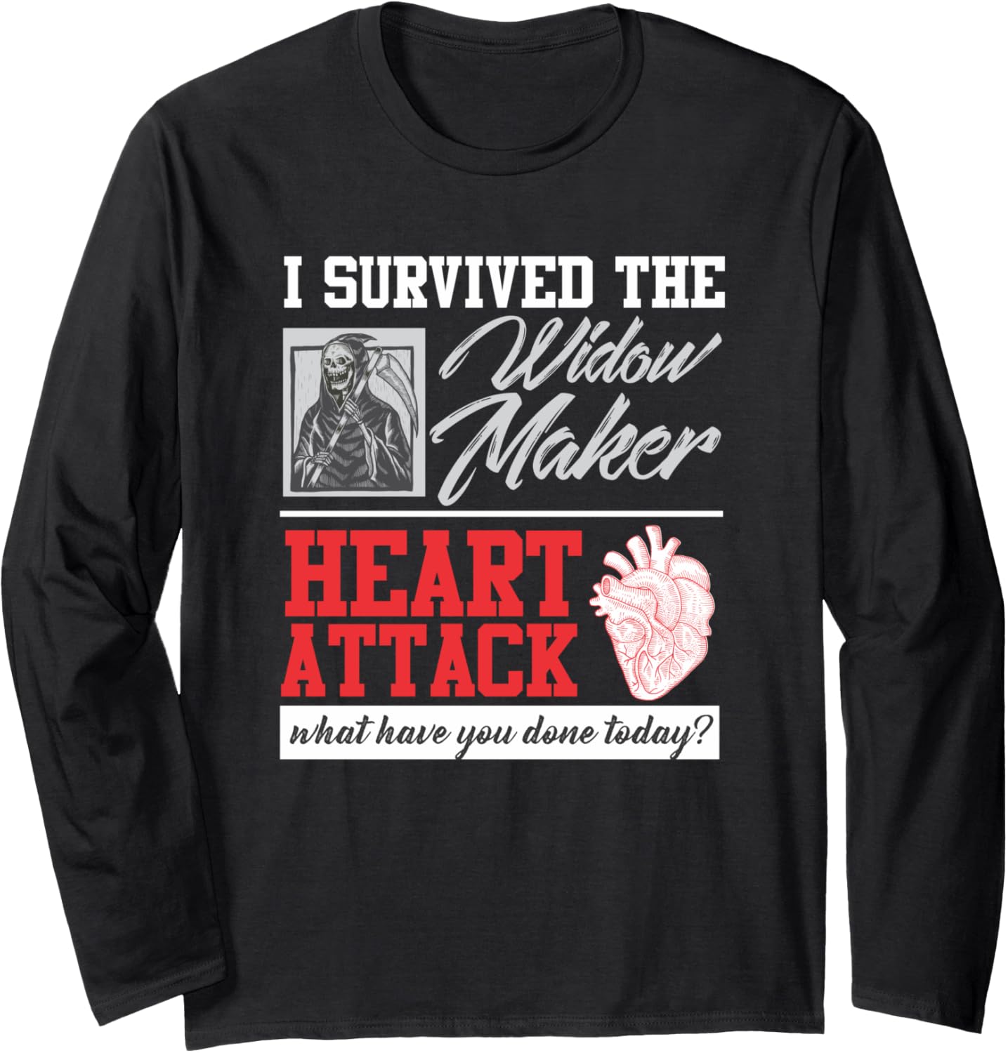 Open Heart Surgery Survivor Widow Maker Heart Attack Long Sleeve Apparel | High Search Volume | Comfort Daily Wear
