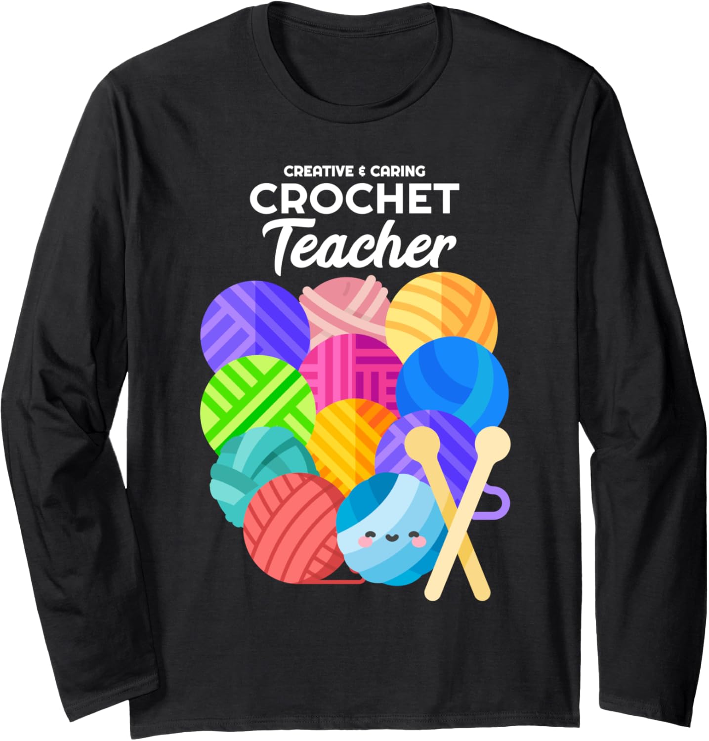 Crochet Teacher Hobby Crocheter Knitter Balls of Yarn Long Sleeve Yarn Supply | Viral US Pick | Best Seller Choice