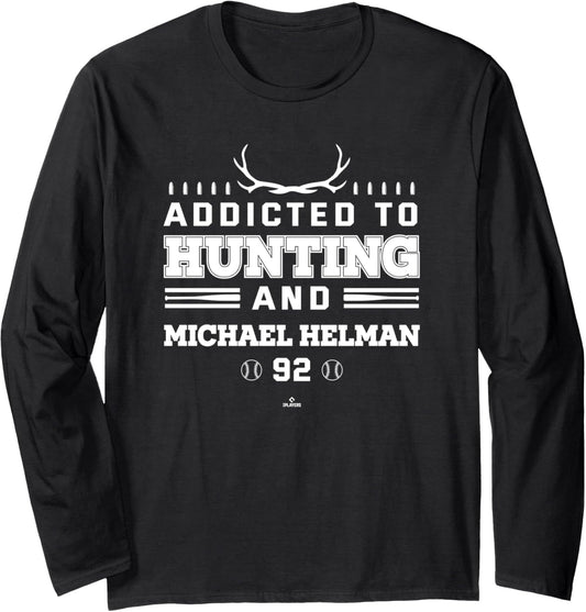 Addicted to Deer Hunting & Michael Helman Minnesota Baseball Long Sleeve Apparel | Premium Quality
