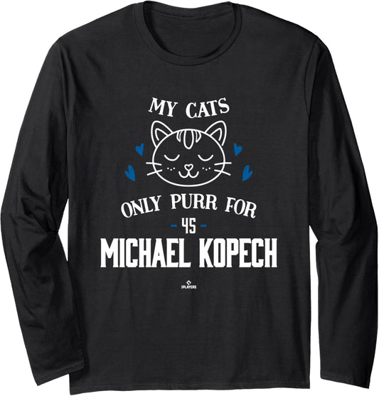 Cat Lovers for Michael Kopech Los Angeles Baseball MLBPA Long Sleeve Apparel | Trending 2025