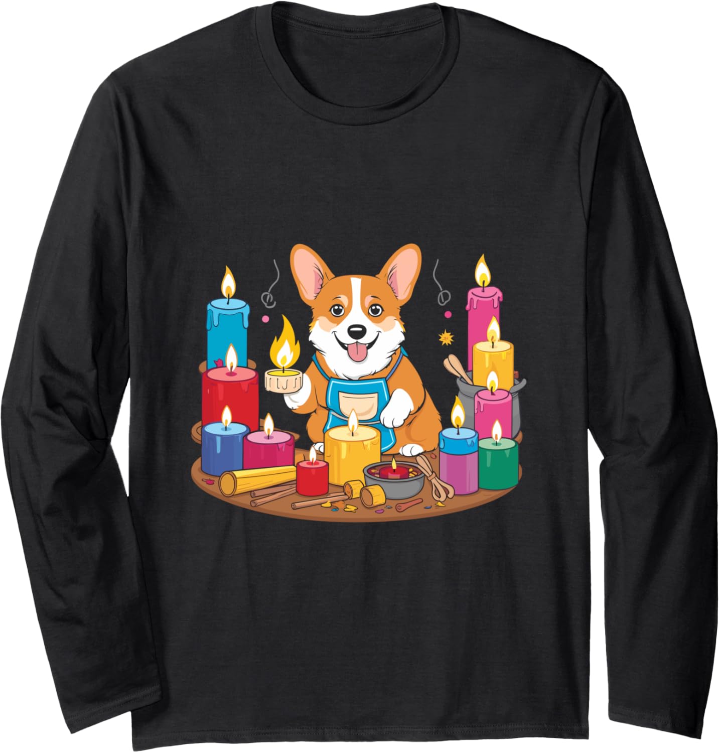 A Corgi Candle Making Candle Maker Wax Long Sleeve Apparel | Best Seller Pick | Aesthetic Fit