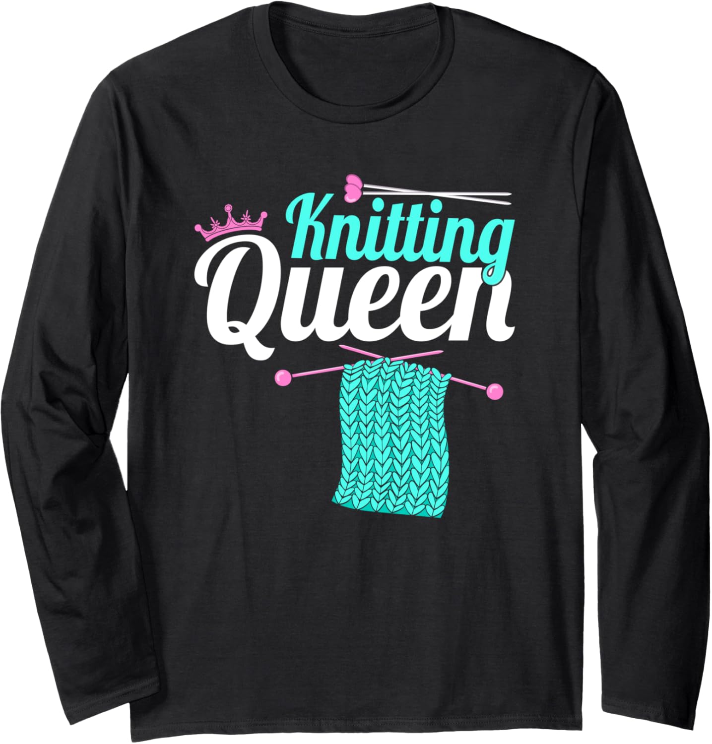 Knitting Queen Mom Yarn Crochet Knitter Long Sleeve Yarn Supply | Top Rated | Customer Favorite