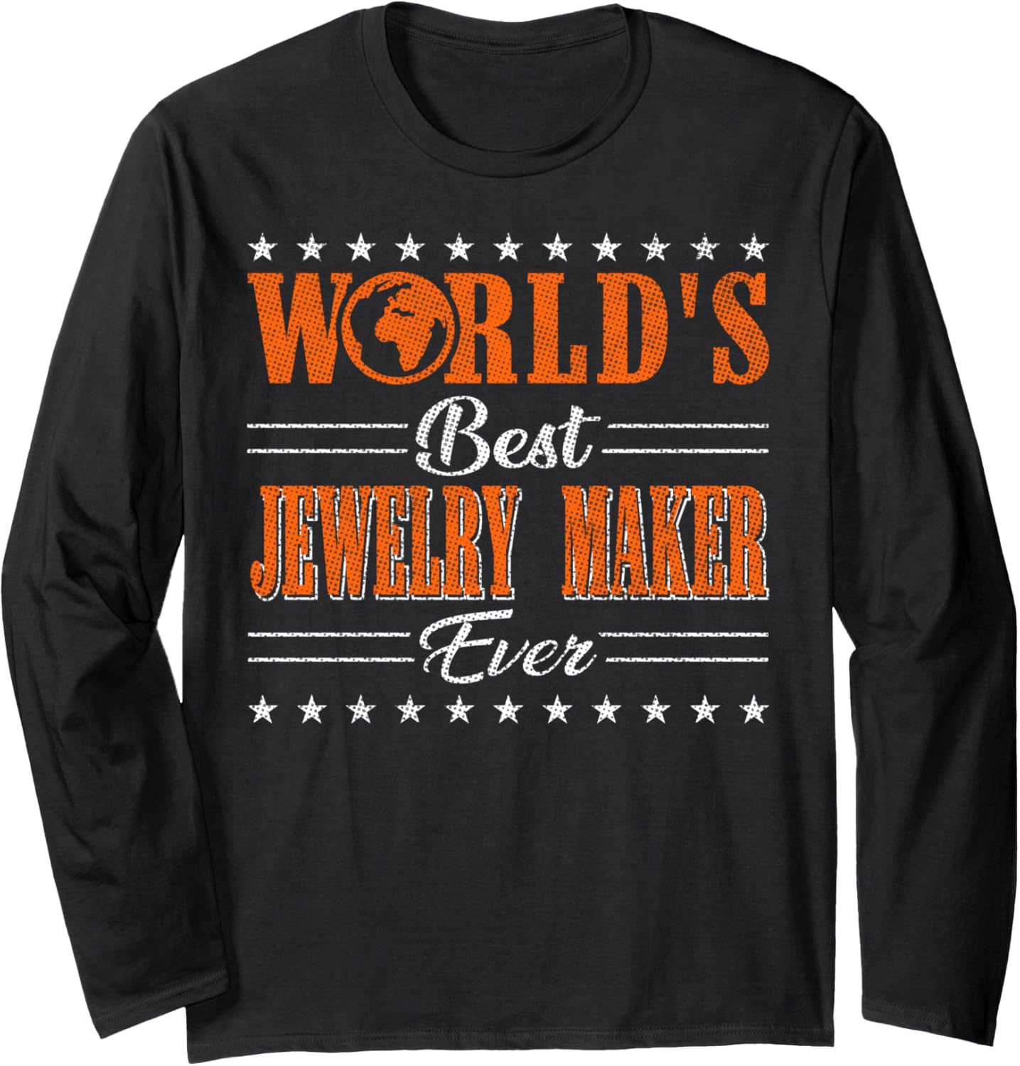 Retro Motif Worlds Best Jewelry Maker Long Sleeve Apparel | Premium Quality | Perfect Gift Idea