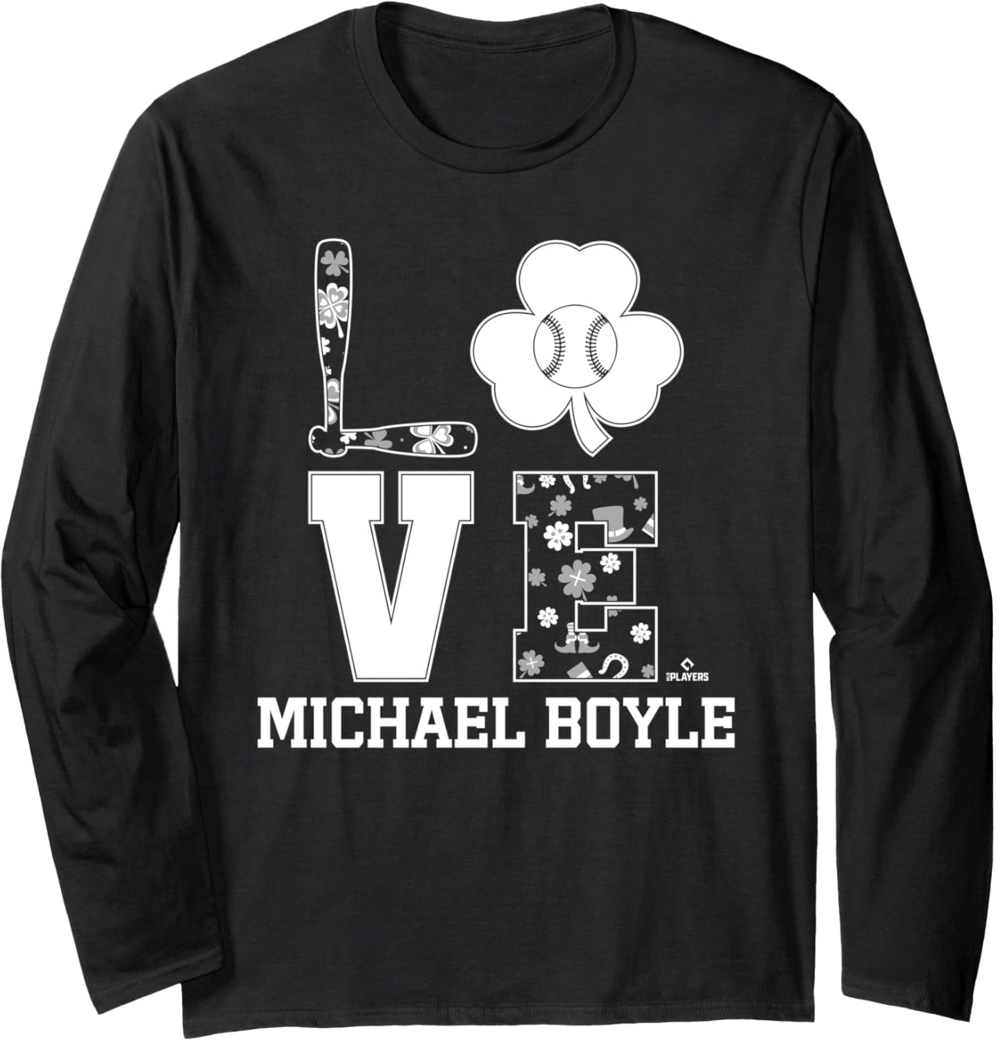 St Patrick's Day Love Floral Michael Boyle Prospect Baseball Long Sleeve Apparel | Everyday Casual Wear