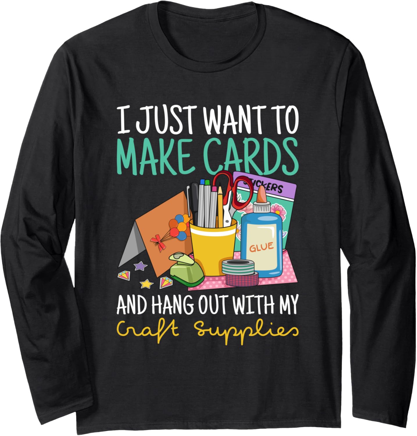 Handmade Card Making Design for a Card Maker Long Sleeve Apparel | Premium Quality | Aesthetic Fit