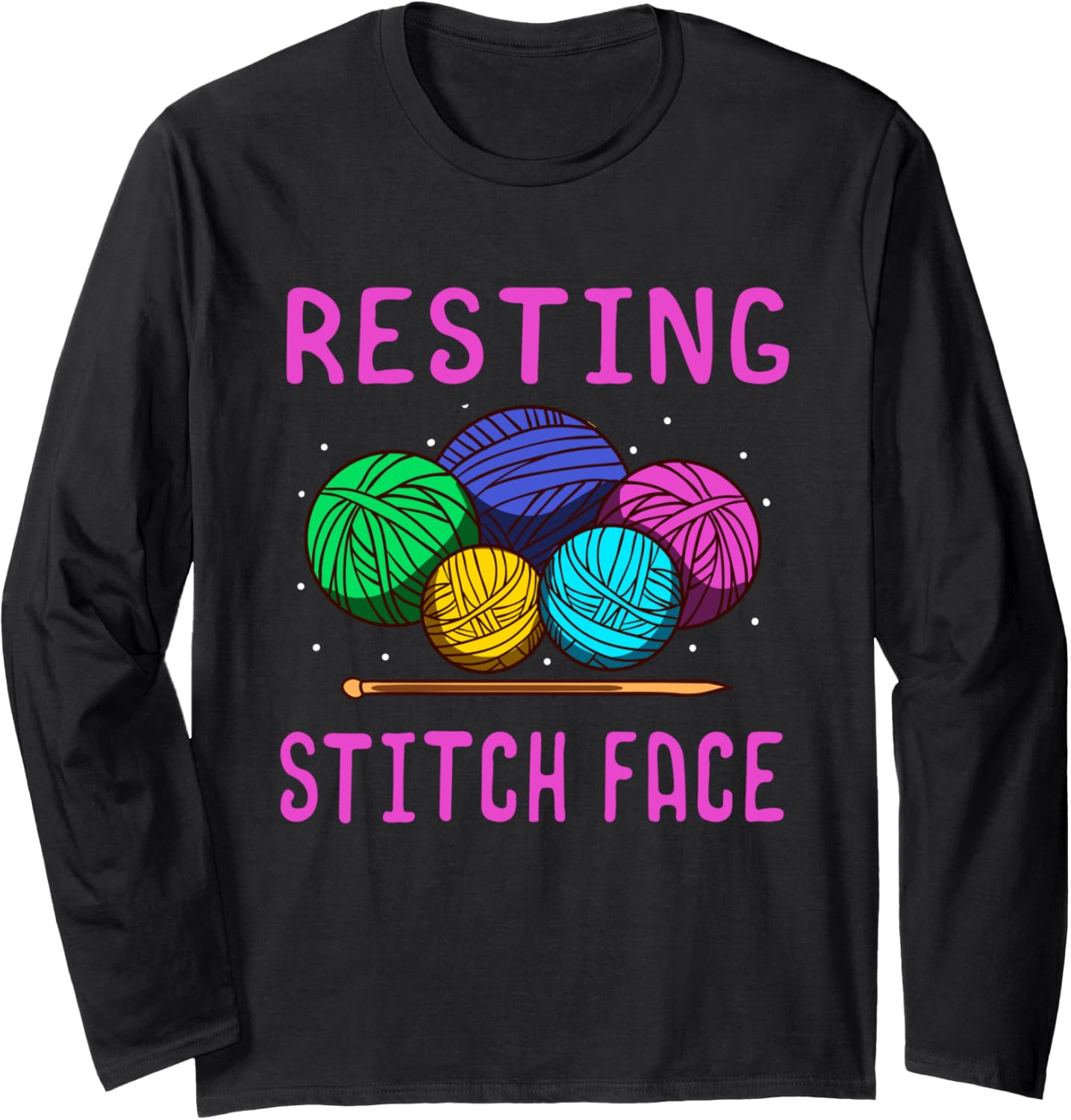 Knitting Resting Stitch Face Knitter Yarn Ball Needle Knit Long Sleeve Yarn Supply | Viral US Pick | Perfect for Craf...