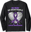 Cheetah Print In May We Wear Purple Lupus Awareness Month Long Sleeve Long Sleeve T Shirt Viral TikTok Find Hot Right No