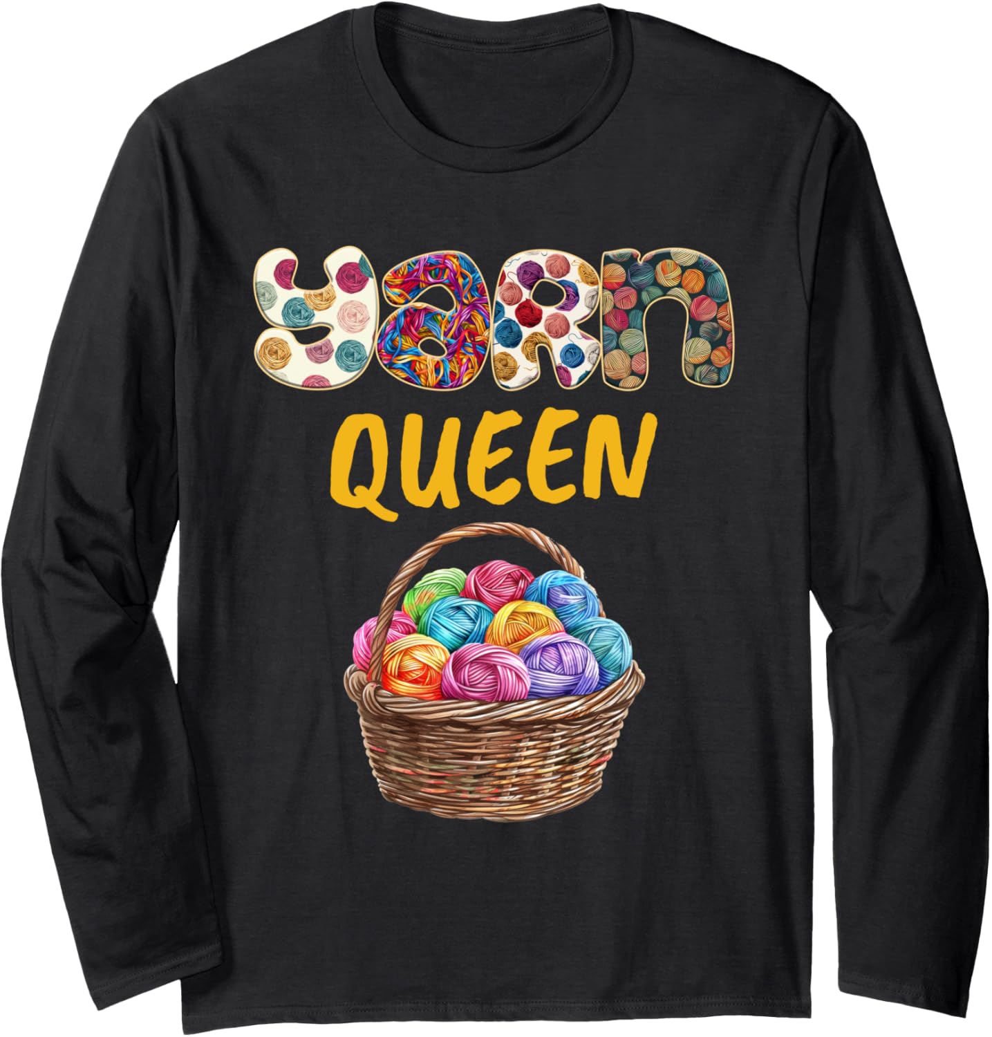 Yarn Collection YARN QUEEN Funny Yarn Collector Long Sleeve Yarn Supply | Premium Quality | Perfect for Crafters