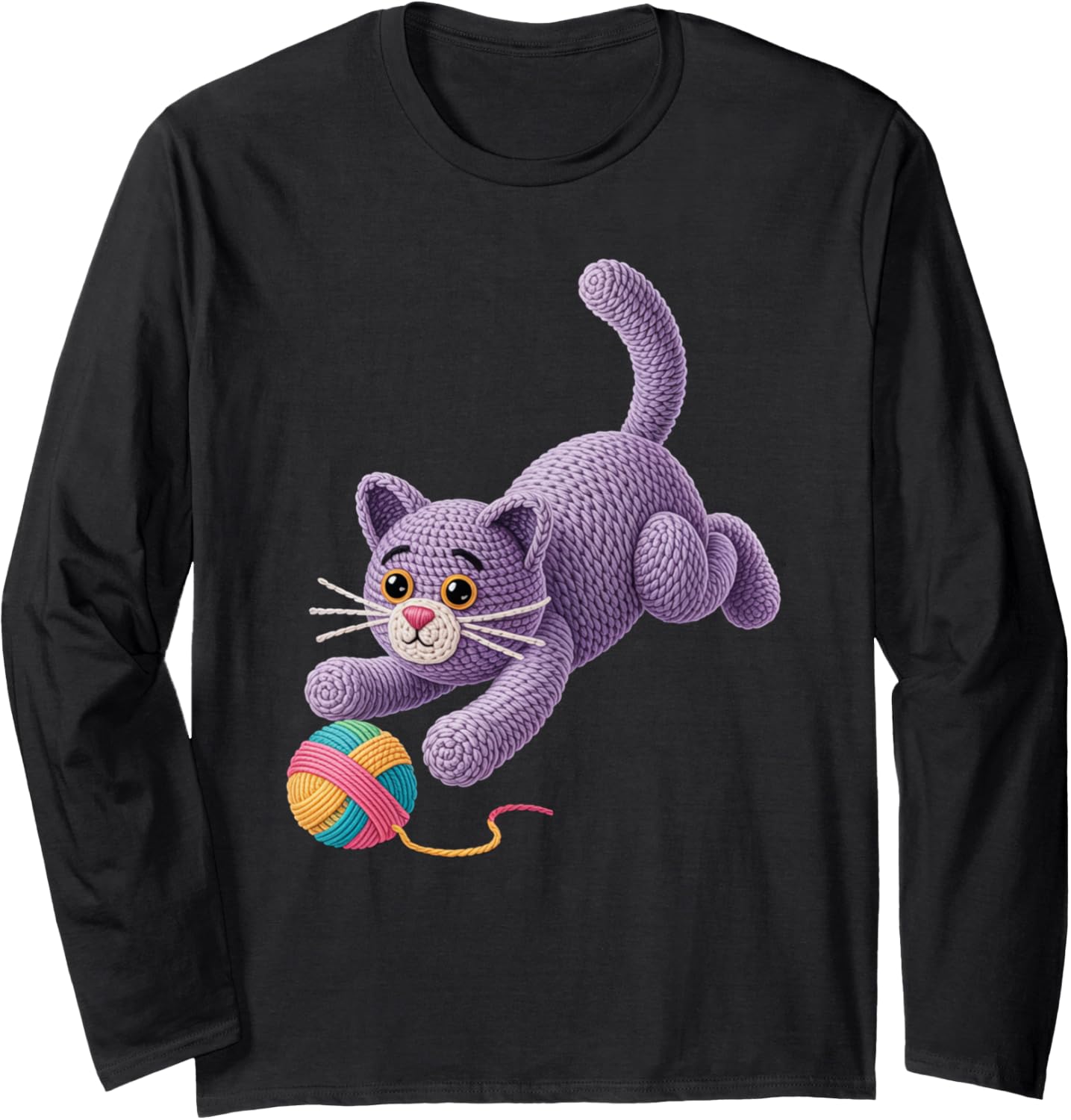 Cat Crochet Yarn Crocheting Crocheter Knitter Long Sleeve Yarn Supply | High Search Volume | Customer Favorite