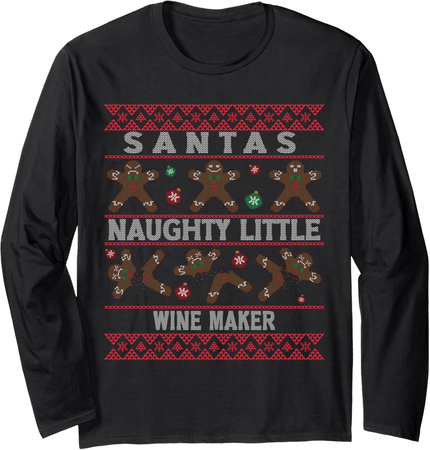 Ugly Christmas Xmas Santa Wine Maker Job Long Sleeve Apparel | US Viral Style | Comfort Daily Wear