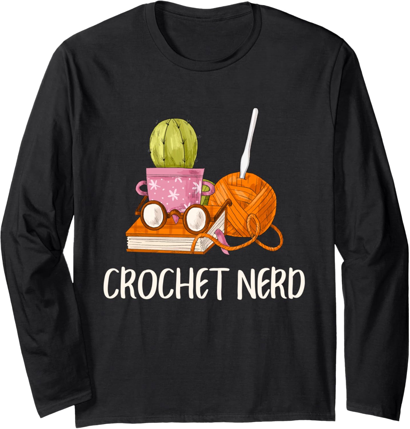 Crochet Nerd Funny Grandma Mom Crocheting Yarn Lover Long Sleeve Yarn Supply | Trending 2025 | Best Seller Choice
