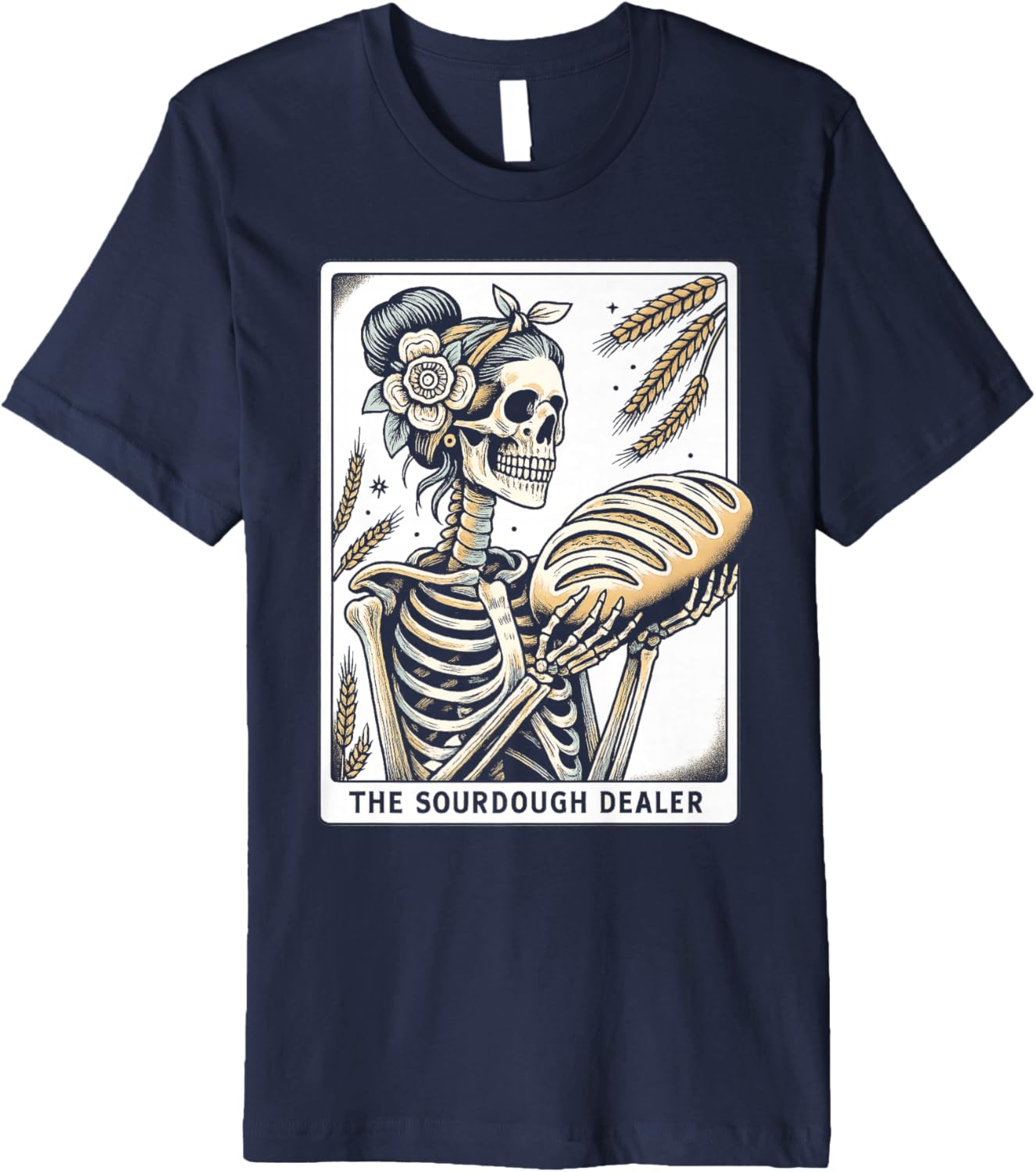 Sourdough Bread Skeleton Tarot Card Homemaker Baking Art Premium Apparel | High Search Volume | Comfort Daily Wear