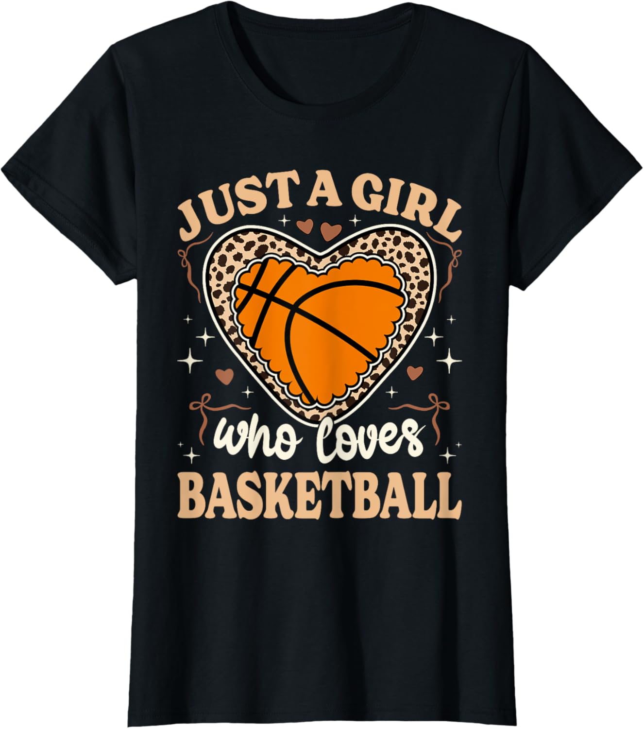 Just A Girl Who Loves Basketball Cheetah Print Basketball Apparel Comfort Fit Best Seller Look