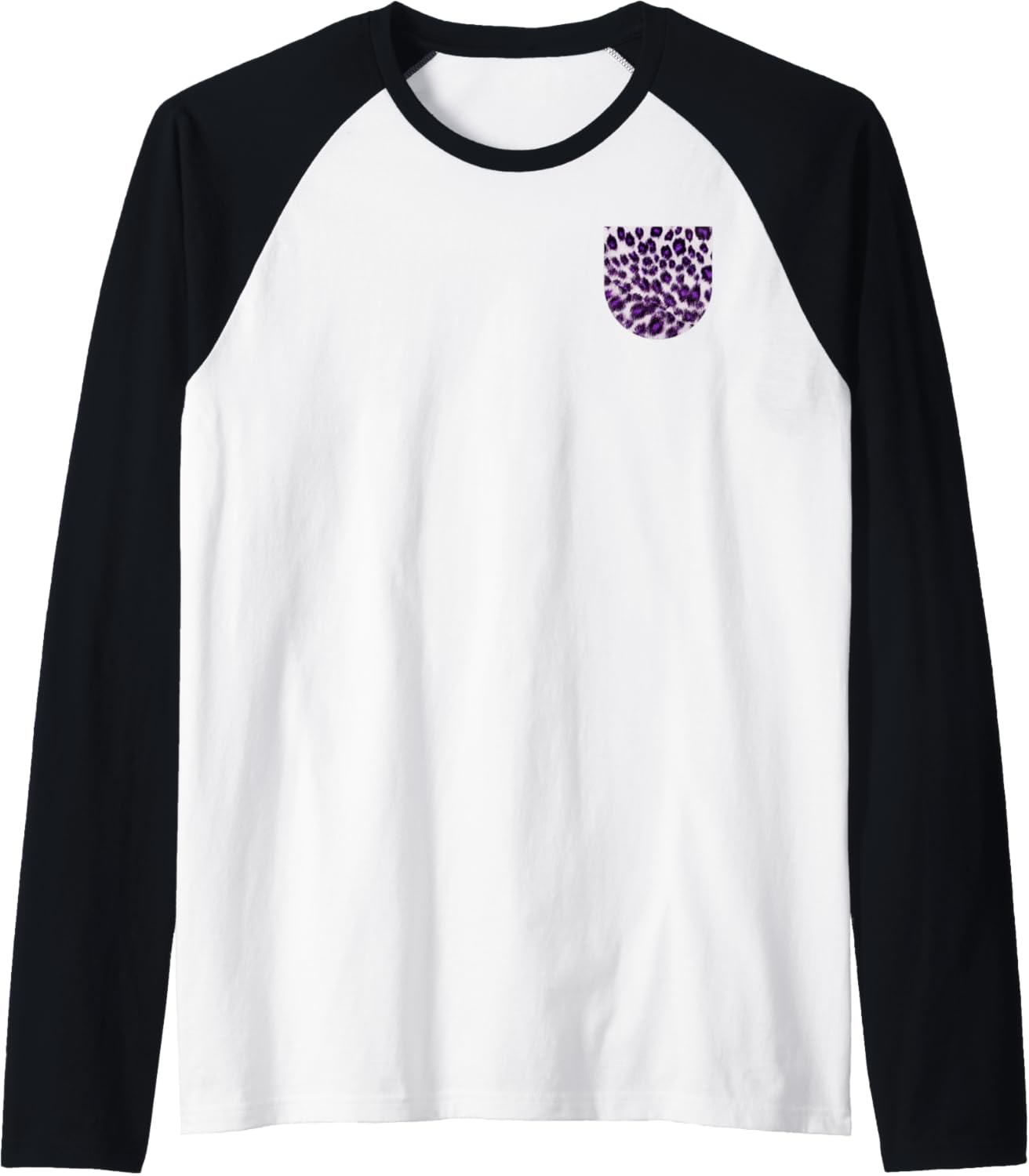 Purple Leopard Print Pocket Design a wild cat lover Raglan Baseball Tee T Shirt Premium Print Best Seller Look