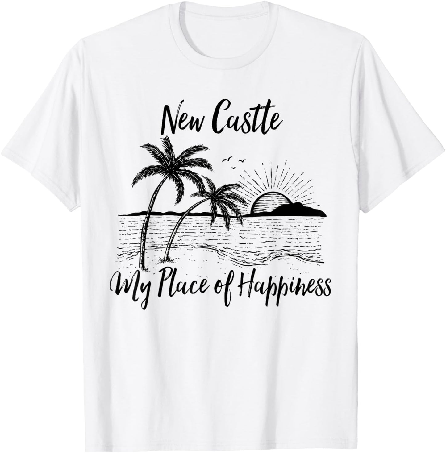 New Hampshire Beach My Place Of Happiness - New Castle Apparel | Google Shopping Optimized | Aesthetic Casual Look