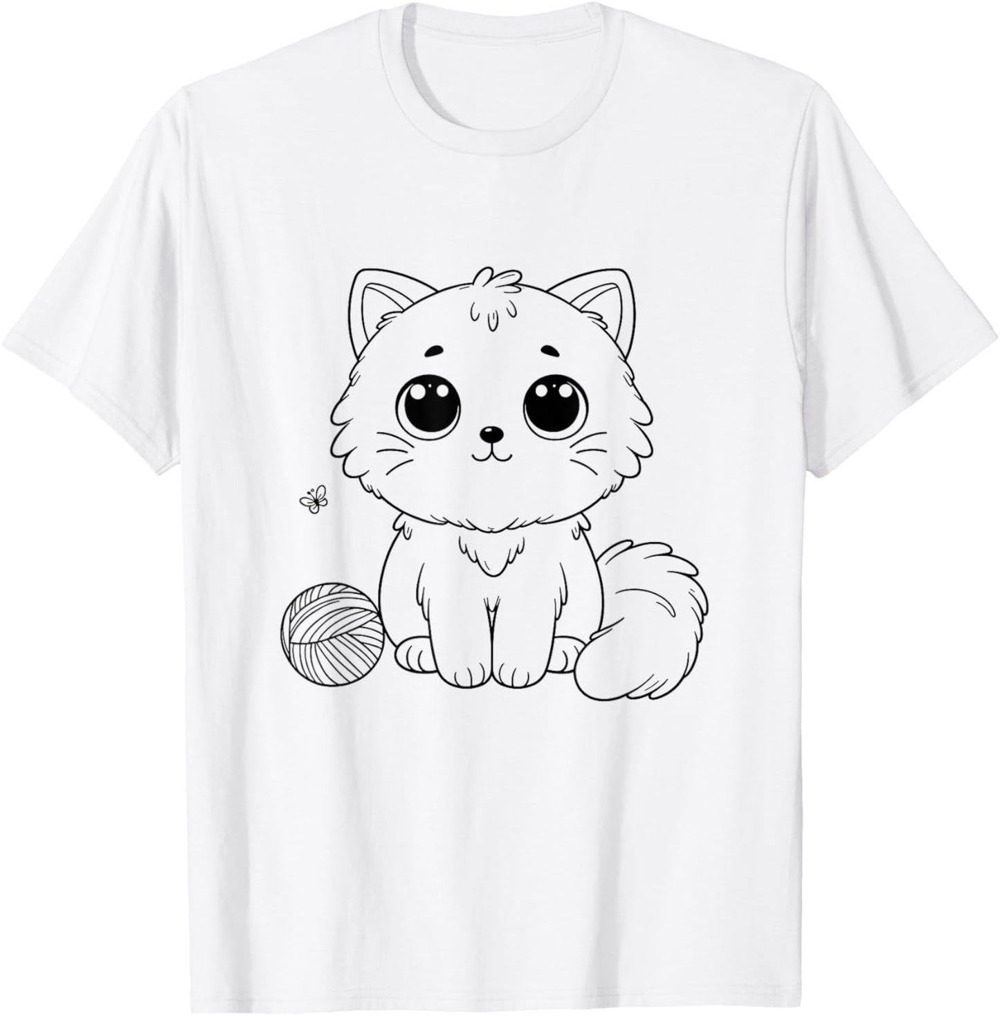 Cute Cartoon Kitten Big Eyes Adorable Ball Of Yarn Yarn Supply | High Search Volume | Perfect for Crafters