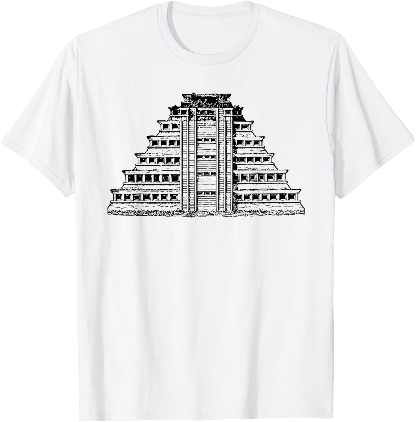 Aztec Pyramid Illustration Homes Of Gods Places of Worship Apparel | Top Conversion Title | Top Rated Comfort