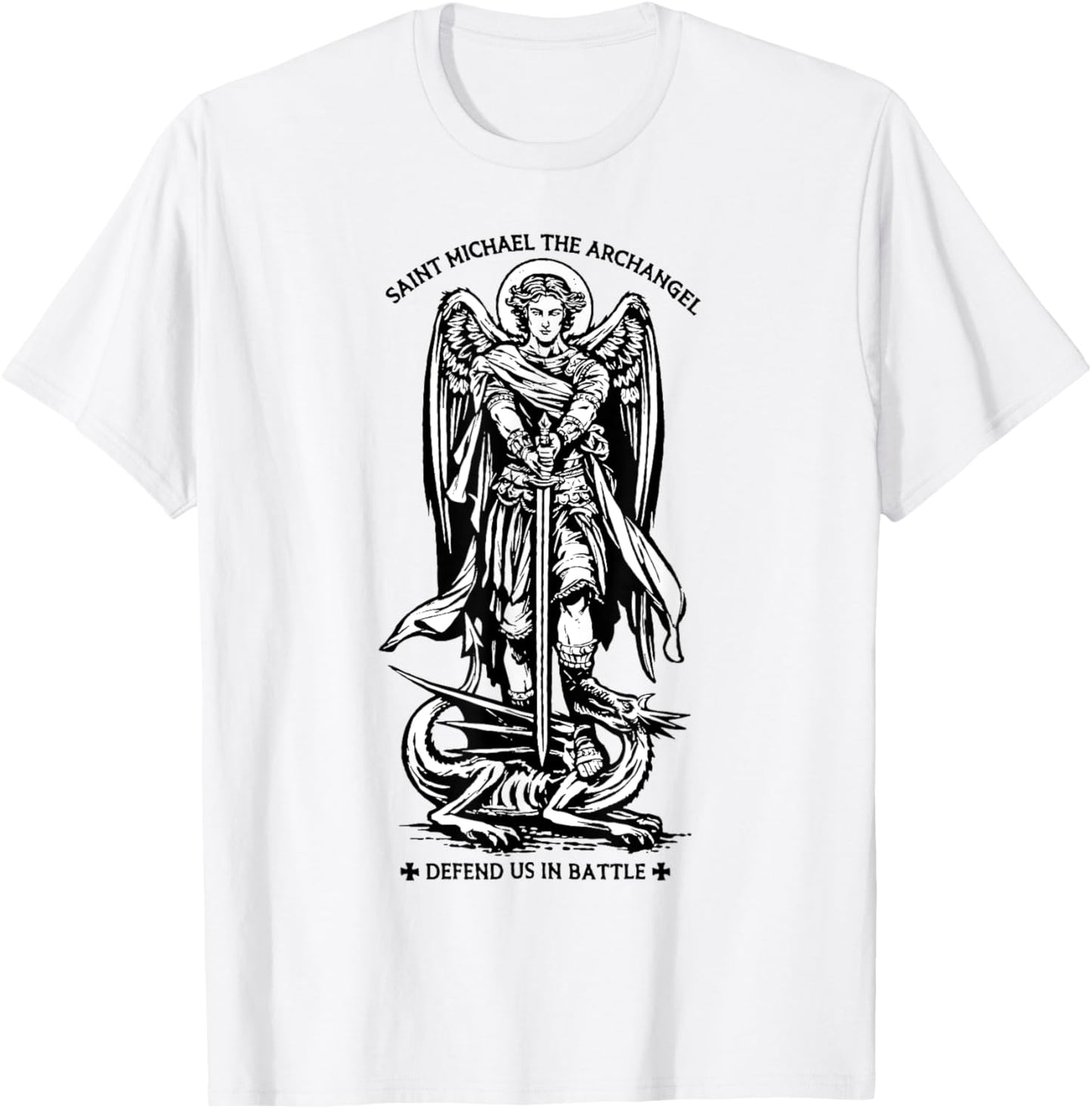 Saint Michael the Archangel Defend Us In Battle Apparel | Trending 2025