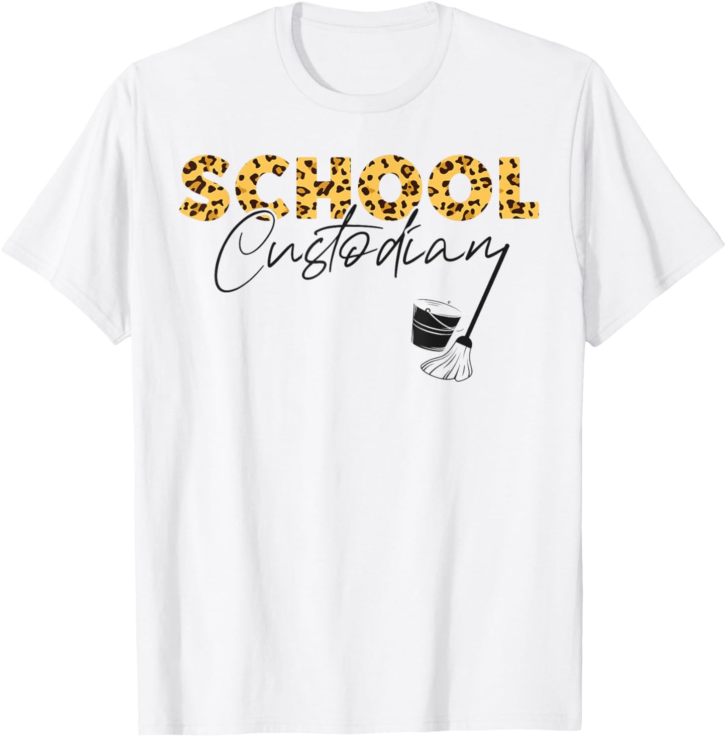 School Custodian Janitor Leopard Cheetah Girl Female School Apparel Streetwear Style Everyday Wear