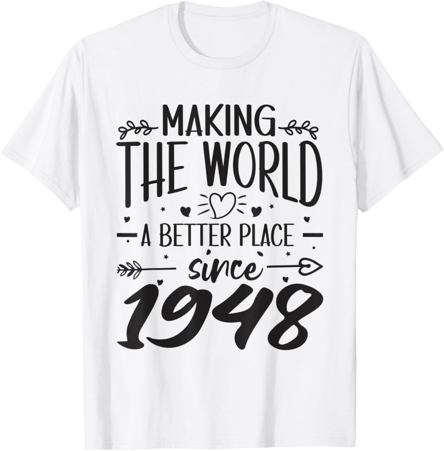 75 Birthday Making the world a better place since 1948 Apparel | Bestseller Style | High CTR Boost