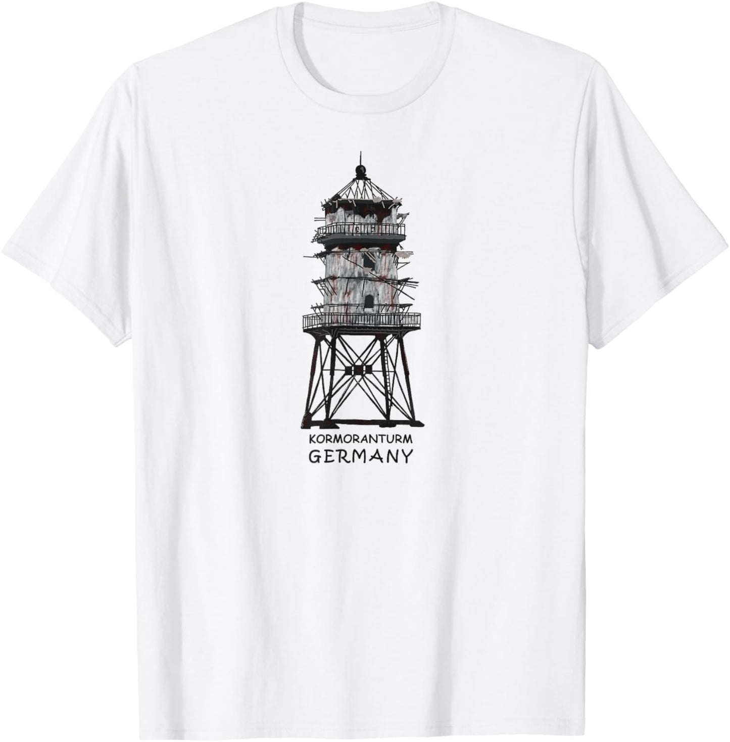 Cormorant Tower, Wadden Sea, Germany, Lost Places Drawing Apparel | Top Conversion Title | High CTR Boost
