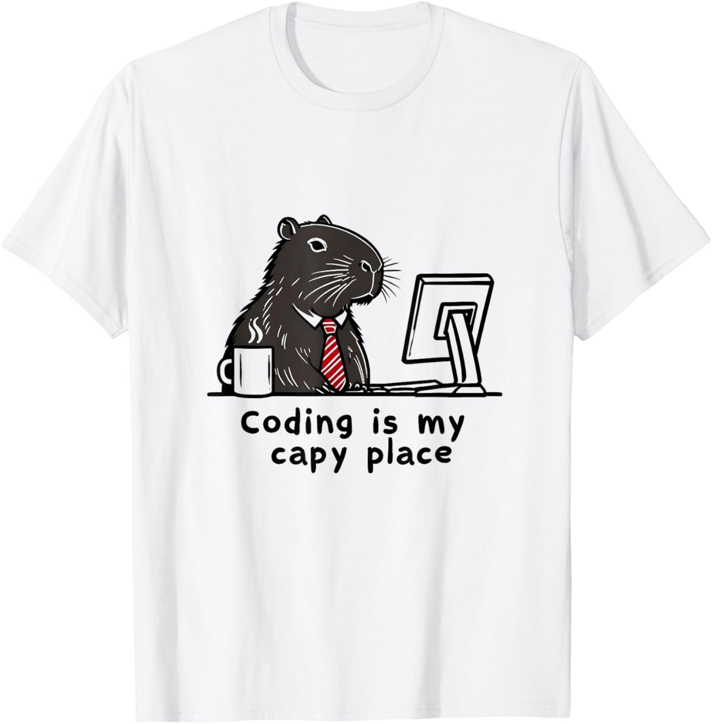 Coding Is My Capy Place Capybara Funny Pun Programmer Apparel | Top Conversion Title | Customer Favorite