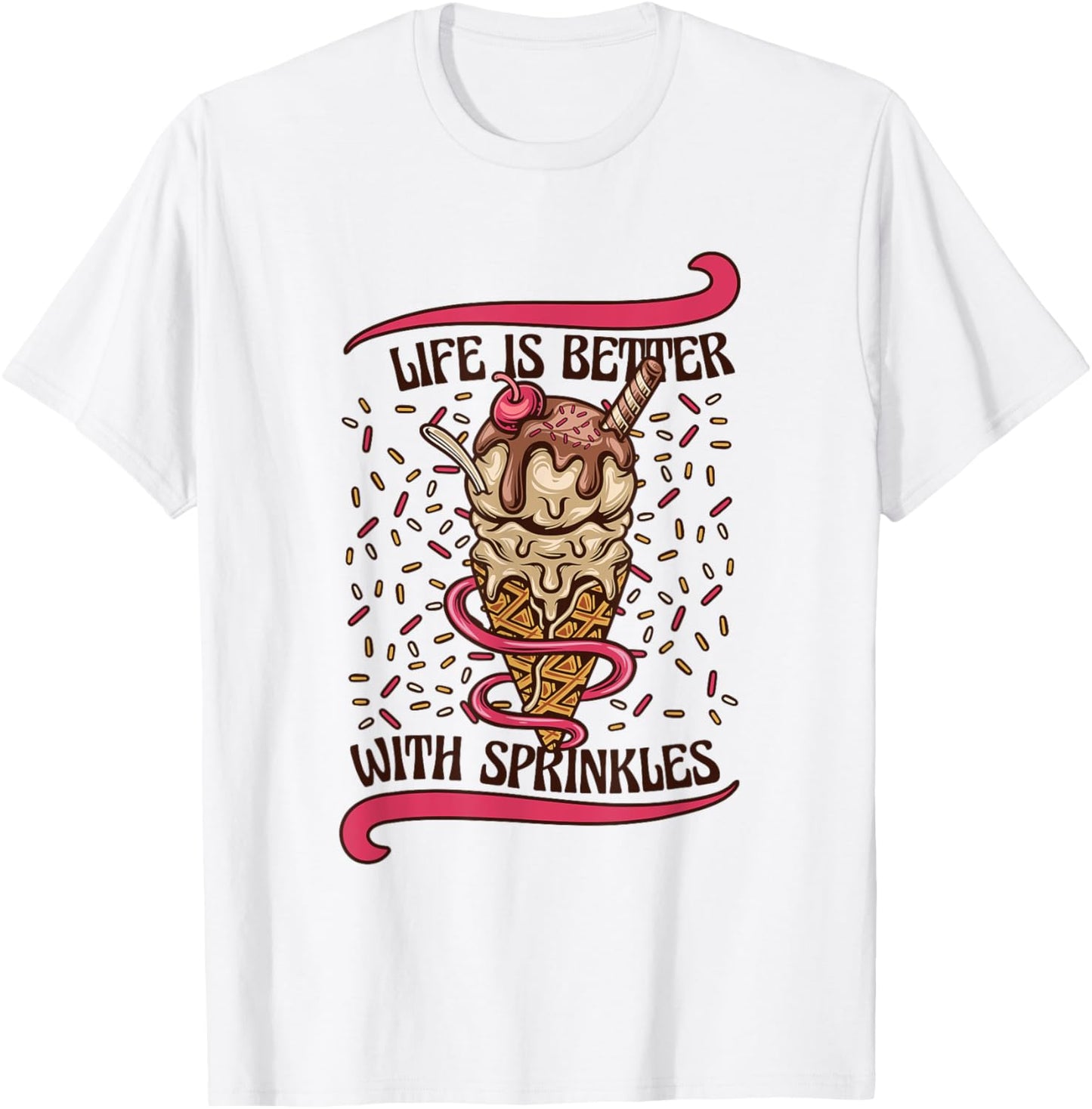 Life Is Better With Sprinkles Gelato Maker Lover Ice Cream Apparel | High Search Volume | Comfort Daily Wear